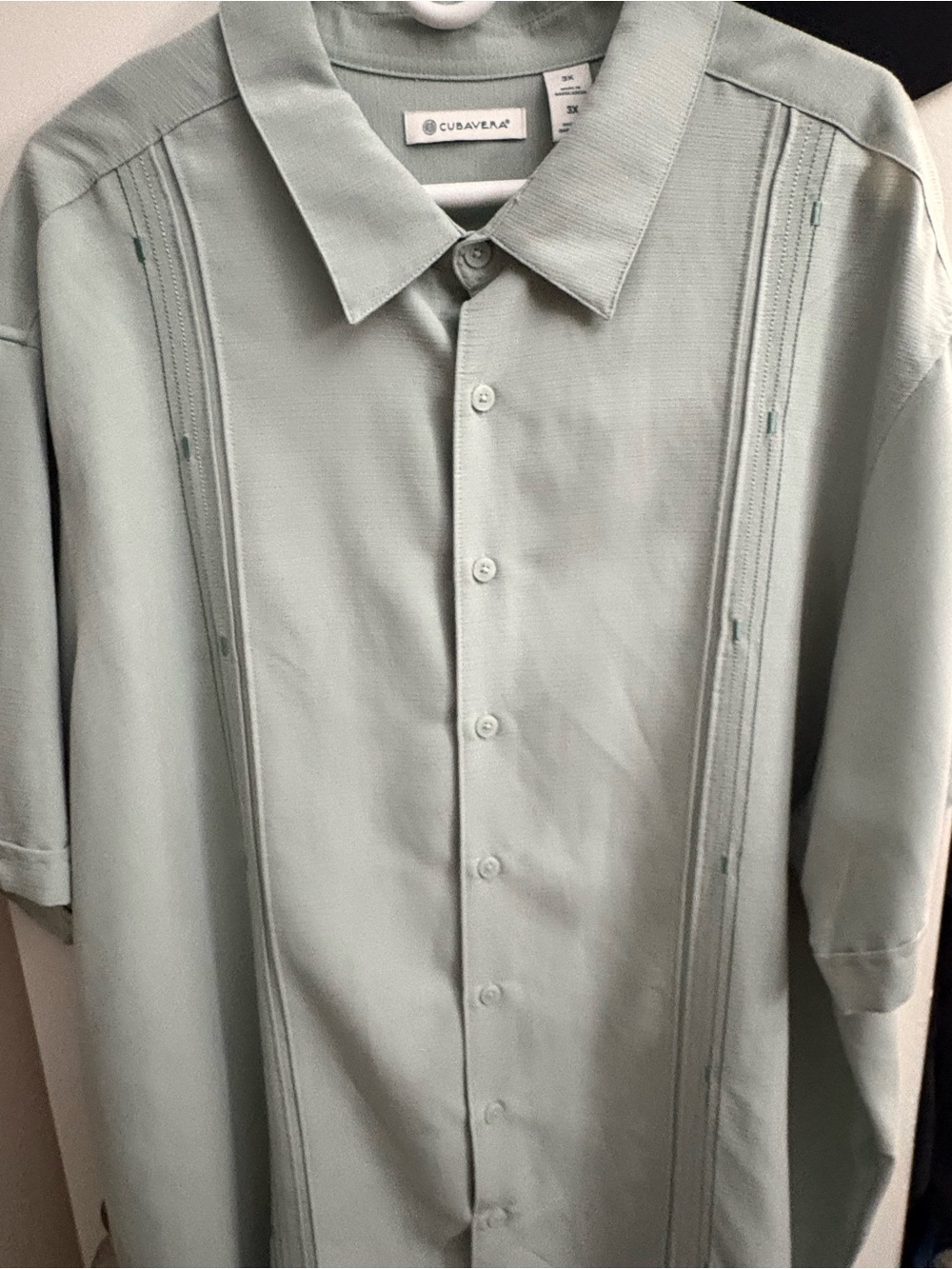 Cubavera Men's Sage Green Short Sleeve Guayabera Button-Down